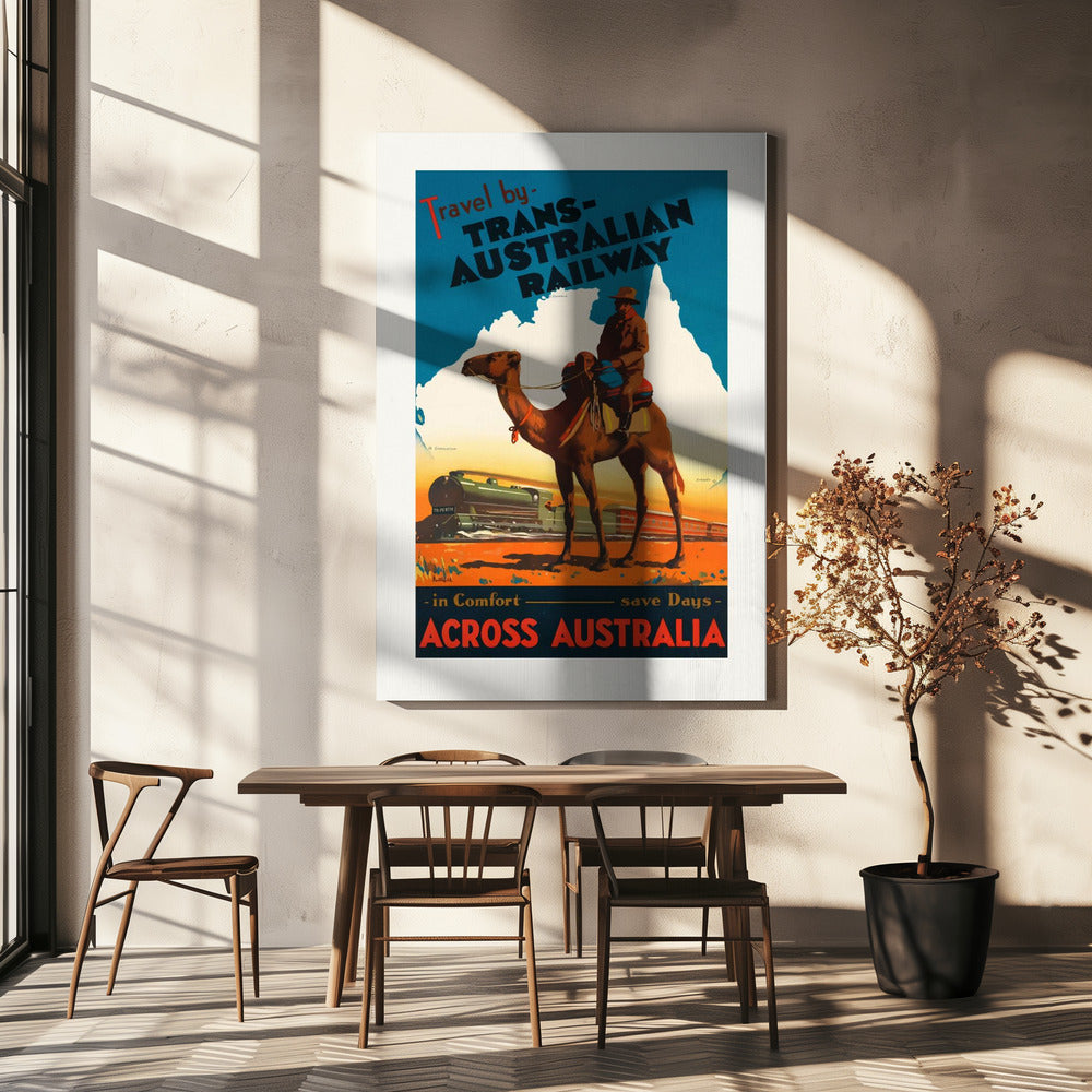 Kolej Transaustralijska Plakaty - Wydruki Artystyczne | Wydruki na łótnie