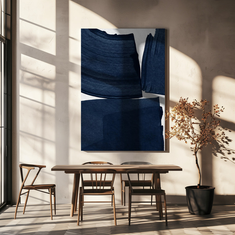 Minimalistisk Maleri Blå I | Lærredsbilleder