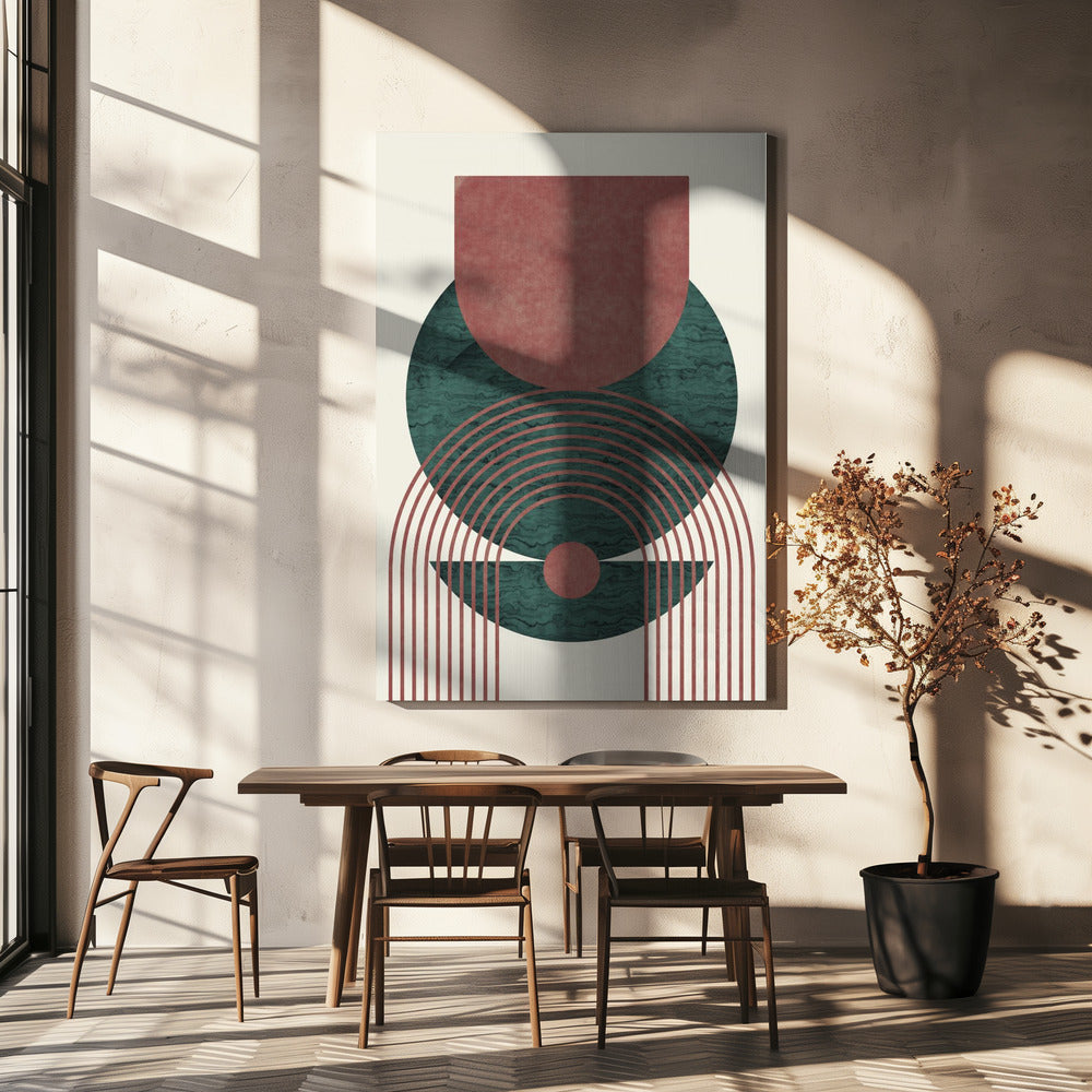 Geometrisches Design aus Aquamarin-Marmor | Leinwand-Bilder