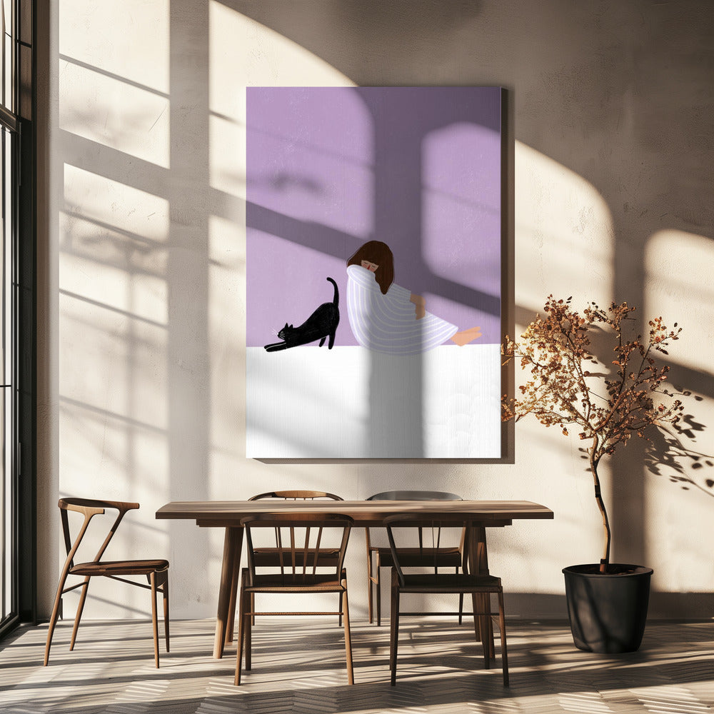 Niña y gato | Impresiones en Lienzo