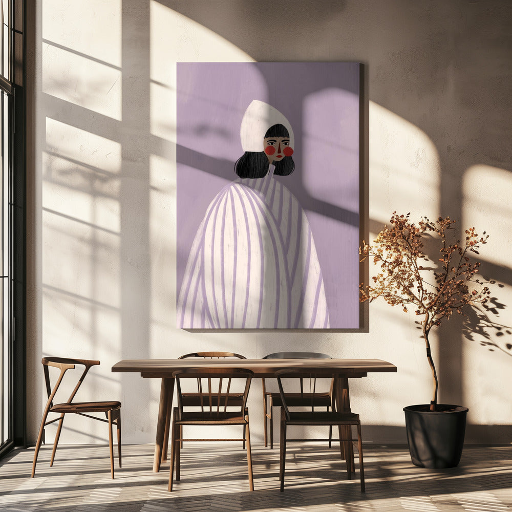 Nainen valkohattuinen | Canvastaulut