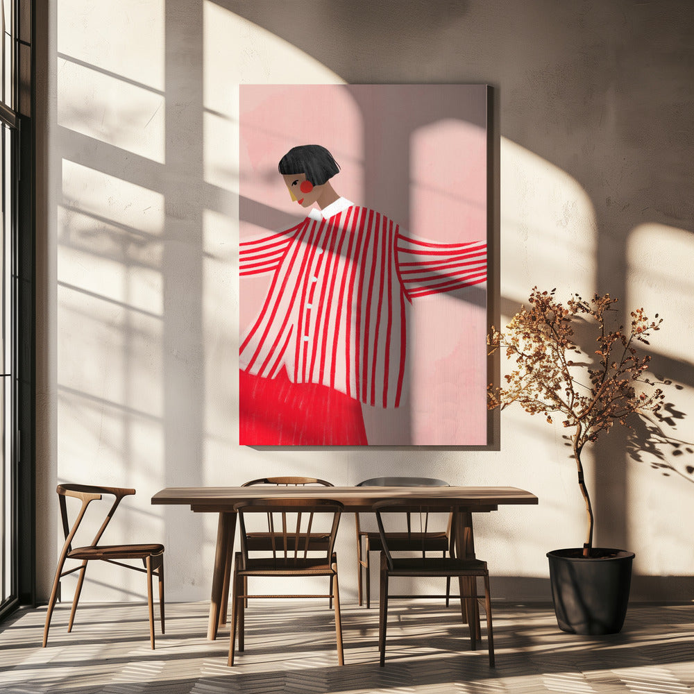 The Woman With the Red Stripes | Canvas
