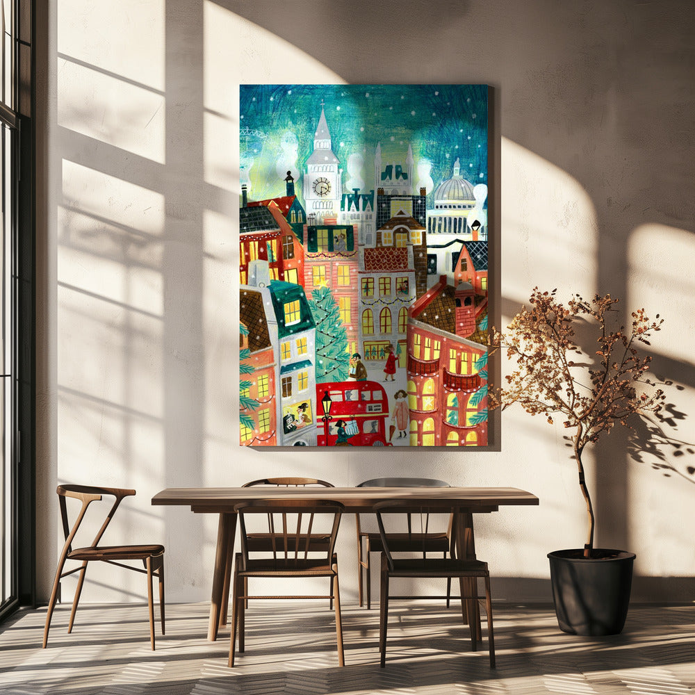Christmas London in the snow | Canvas