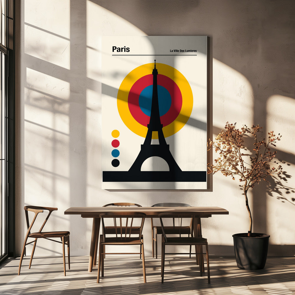 Paris Eiffel Tower Retro travel Print | Canvas