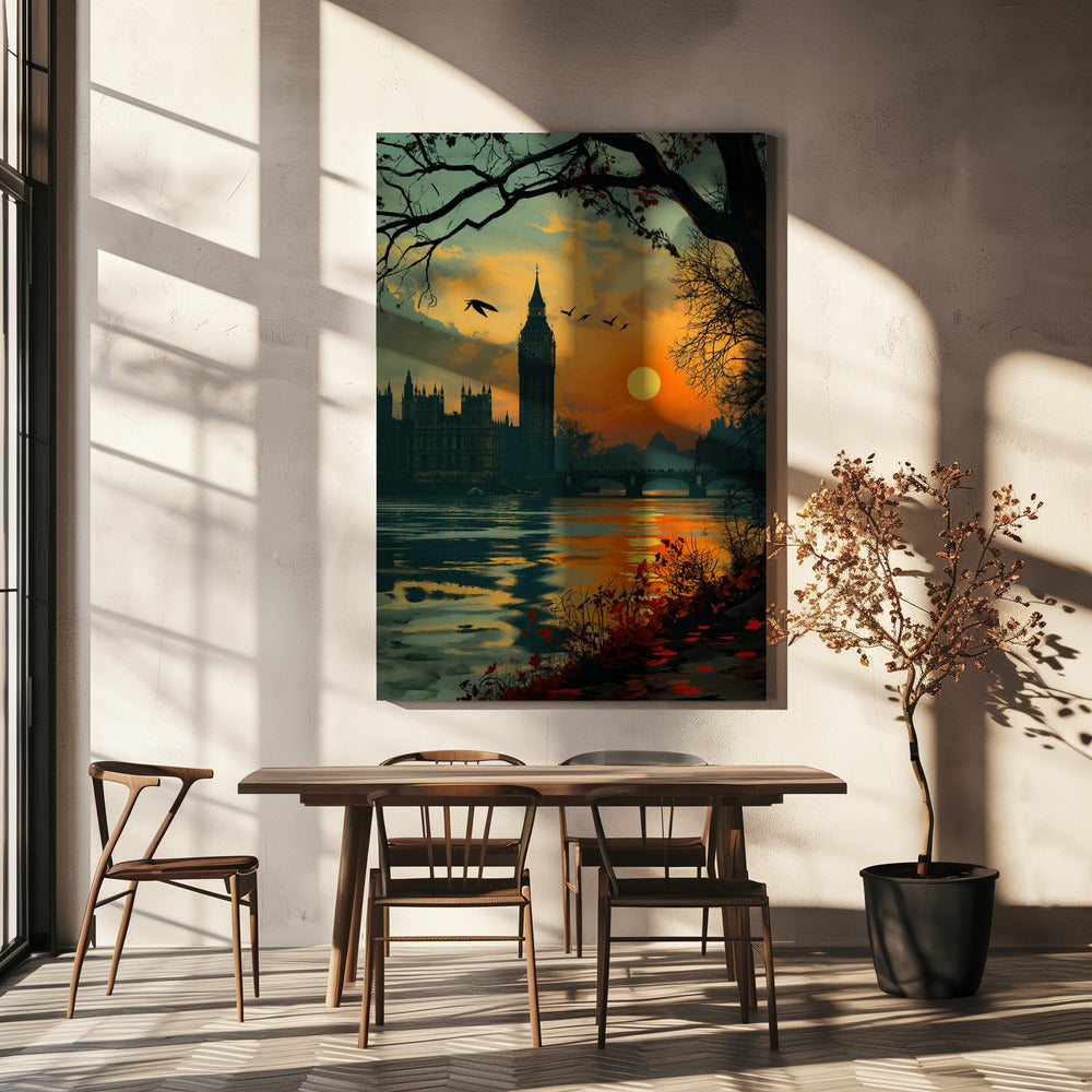 Udsigt fra Themsen | Lærredsbilleder