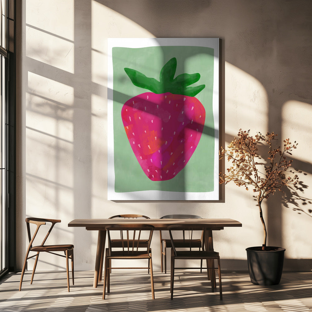 Lebendige Erdbeere | Leinwand