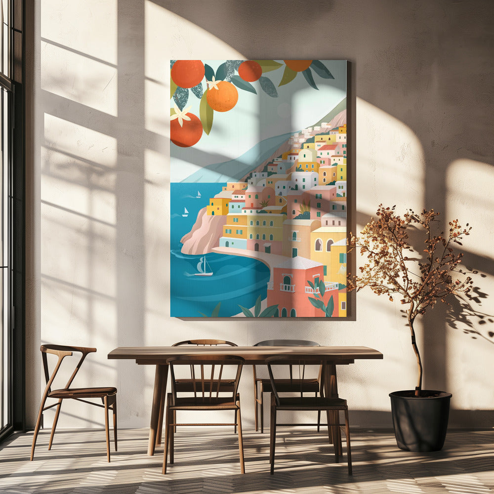 Wybrzeże Positano Włochy | Wydruki na łótnie
