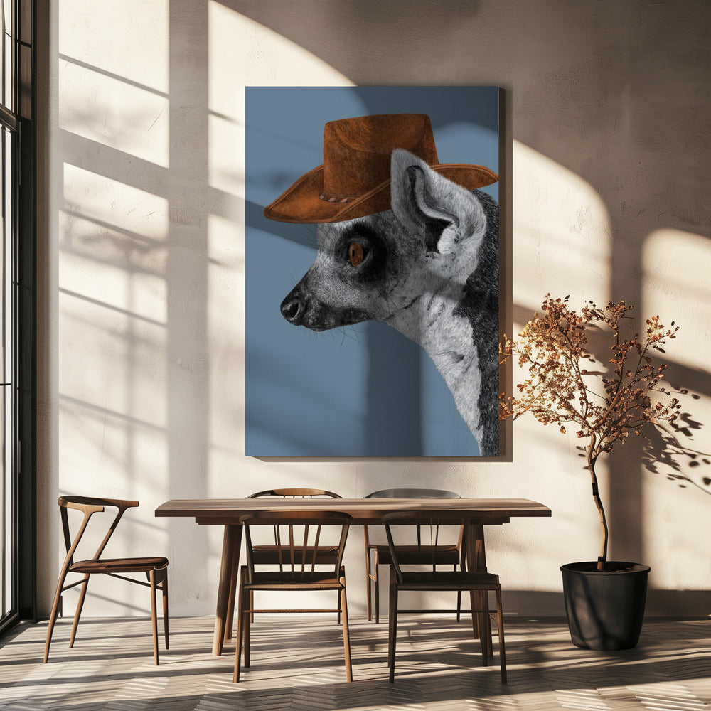 Felix, der Cowboy-Lemur | Leinwand-Bilder
