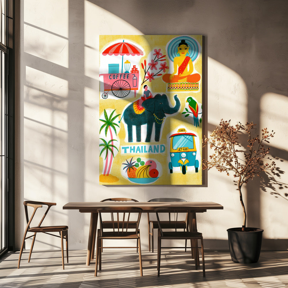 Screenprint Vintage Travel Thailand | Canvas