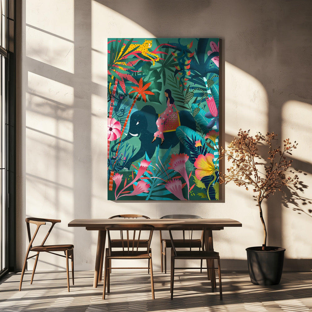 Elefanten-Dschungelritt | Leinwand-Bilder