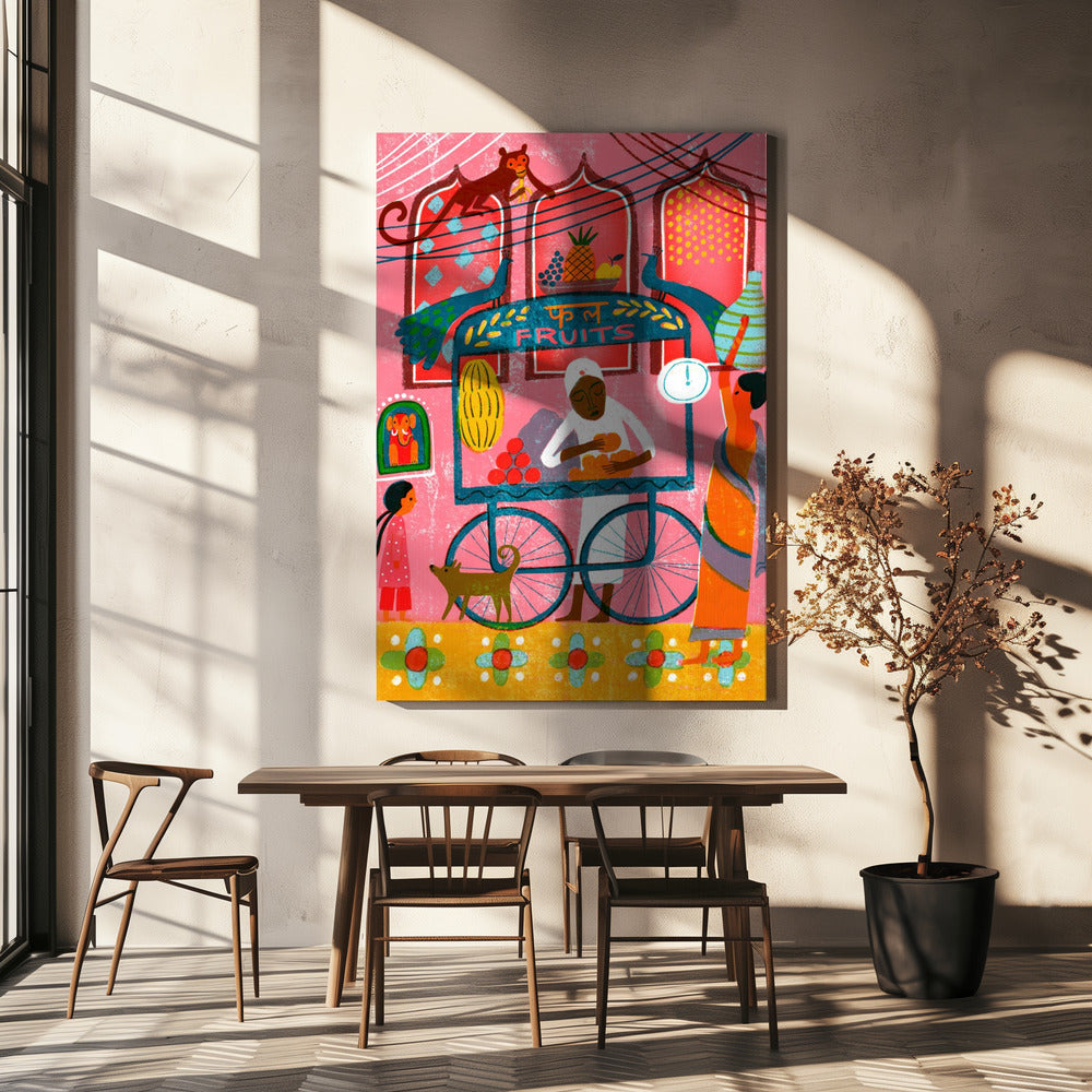 India Fruit Stall | Canvas