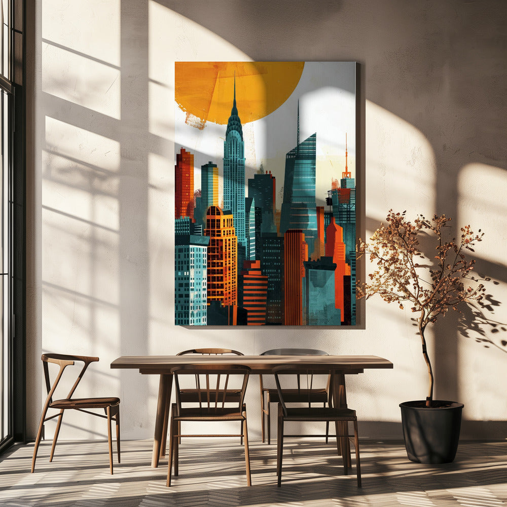 Nowojorski obraz cyfrowy akwarelowy (3) | Wydruki na łótnie