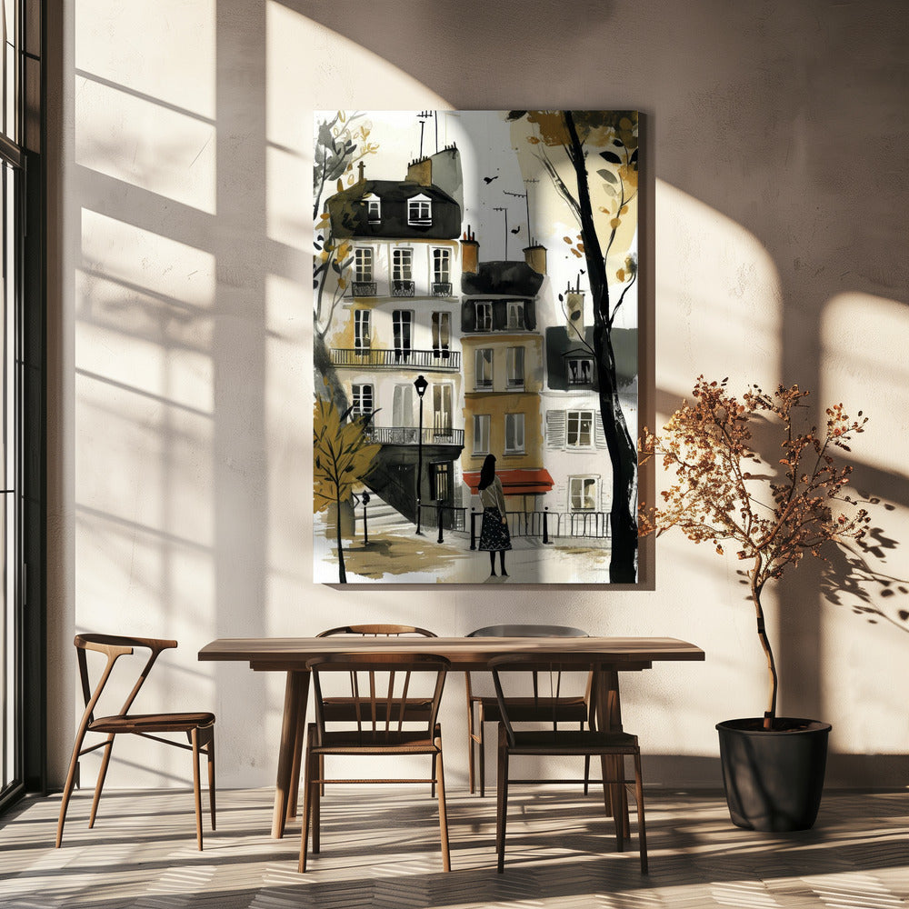 Digitales Aquarellgemälde „Paris“ (2) | Leinwand-Bilder