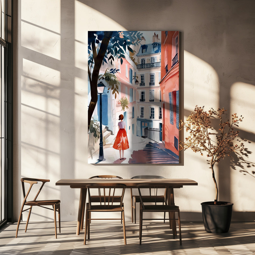 Digitales Aquarellgemälde „Paris“ (3) | Leinwand-Bilder