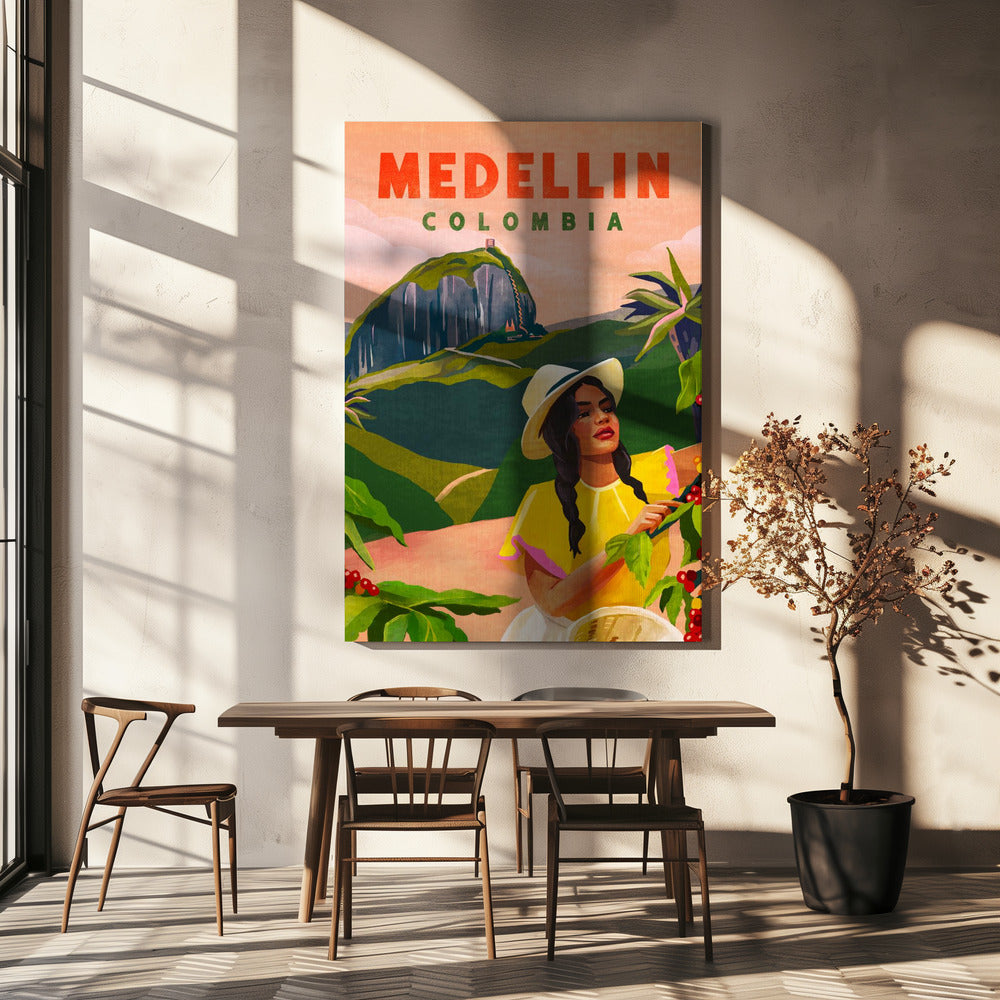 Medellin Colombia Travel Poster | Canvas