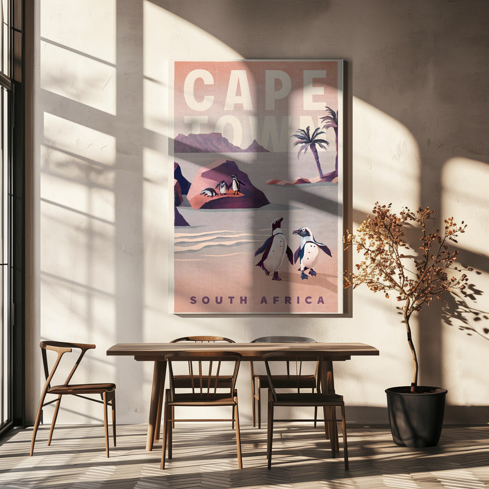 Kapstadt, Südafrika, Vintage-Reisekunst | Leinwand-Bilder