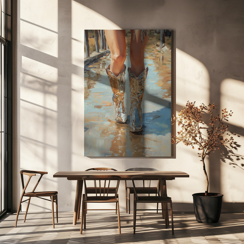 Srebrna kowbojka | Wydruki na łótnie