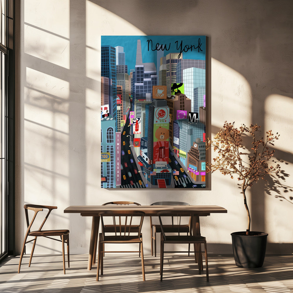 Times Square, New York Illustration by Artist Carla Daly | Canvas