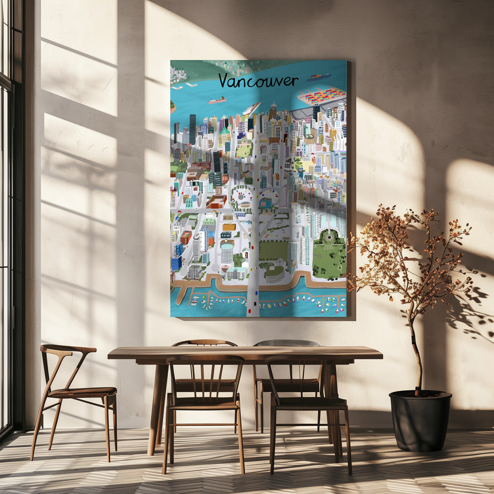 View Over Vancouver City by Artist Carla Daly | Canvas