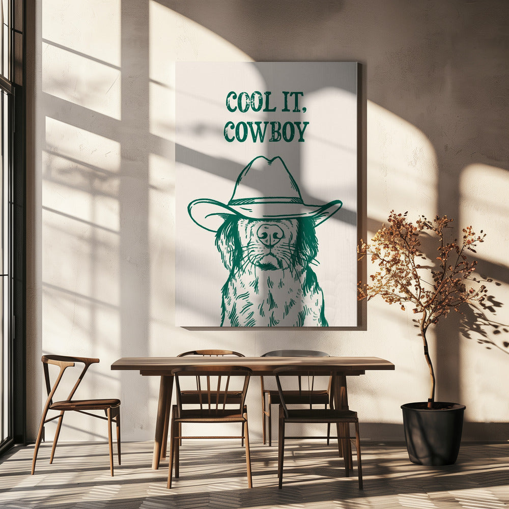 Cool it Cowboy Green | Canvas
