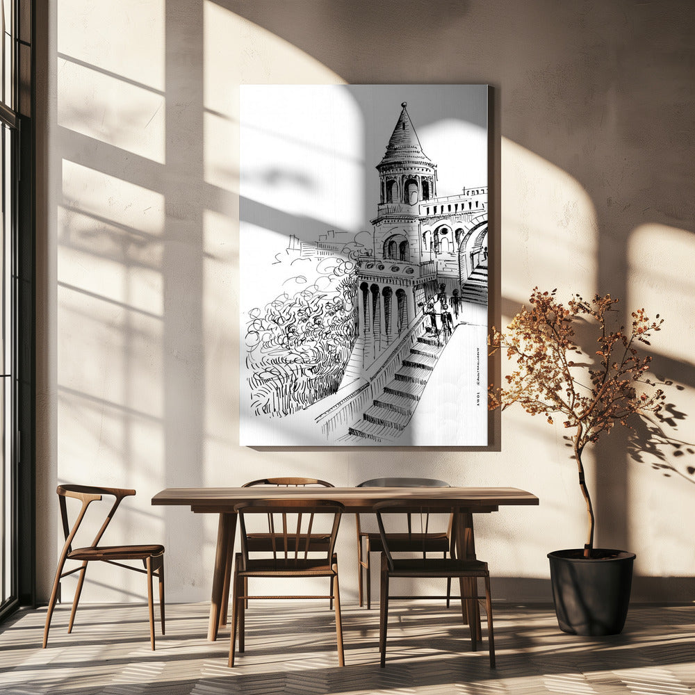 Budapest Fairy Tale Castle, Hungary City Art Print | Canvas