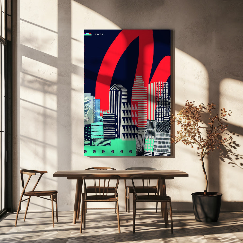 Urban Skyline Art, Montreal City Grafikwand Poster - Kunstdruck | Leinwand-Bilder