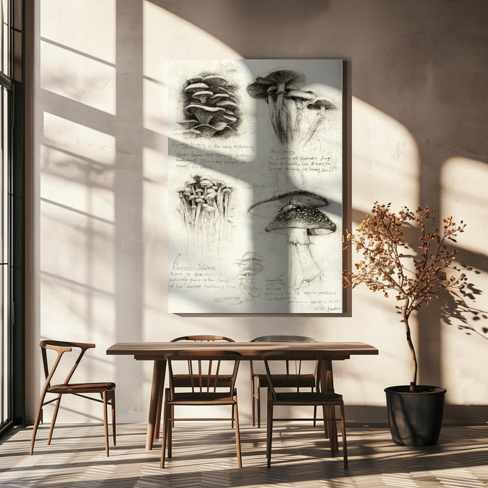 Erilaisia kasvitieteellisiä sieniä | Canvastaulut