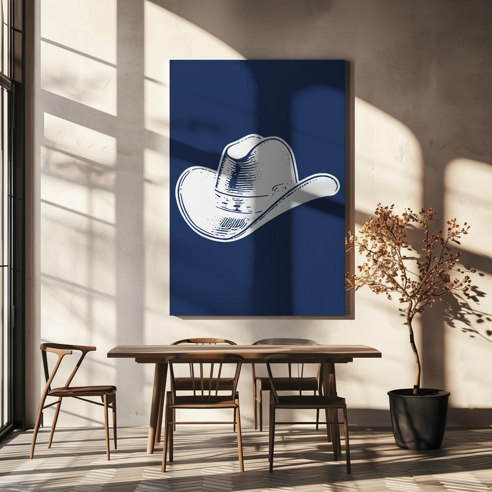 Granatowy kapelusz kowbojski | Wydruki na łótnie