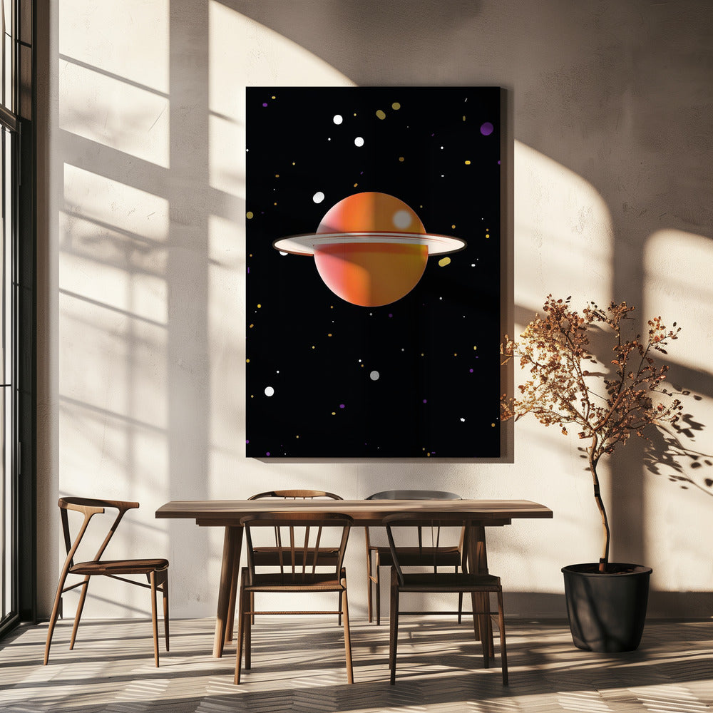 Retro Orange Planet | Canvas