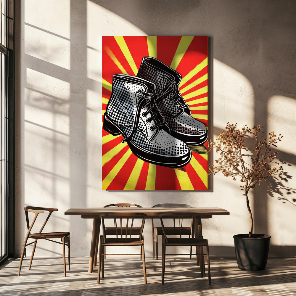 Vintage Stiefel mit Polka Dots | Canvas