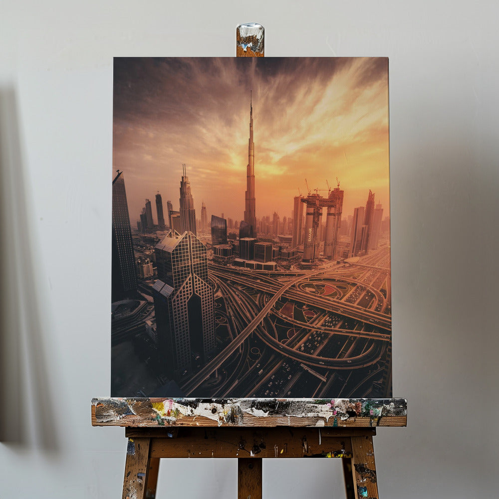 Dubai's Fiery sunset | Canvas
