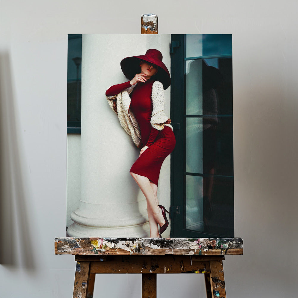 Elegance in Crimson | Canvas