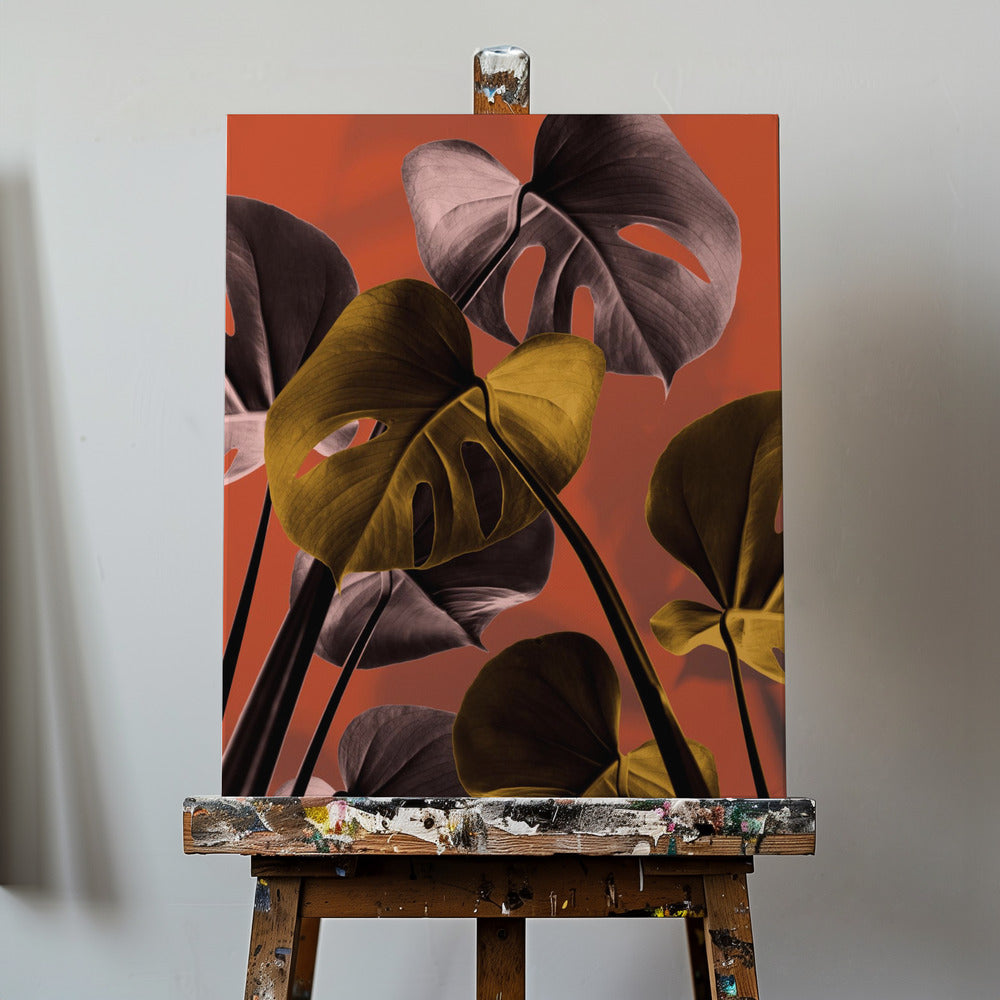 Monstera Orange 01 | Lærredsbilleder