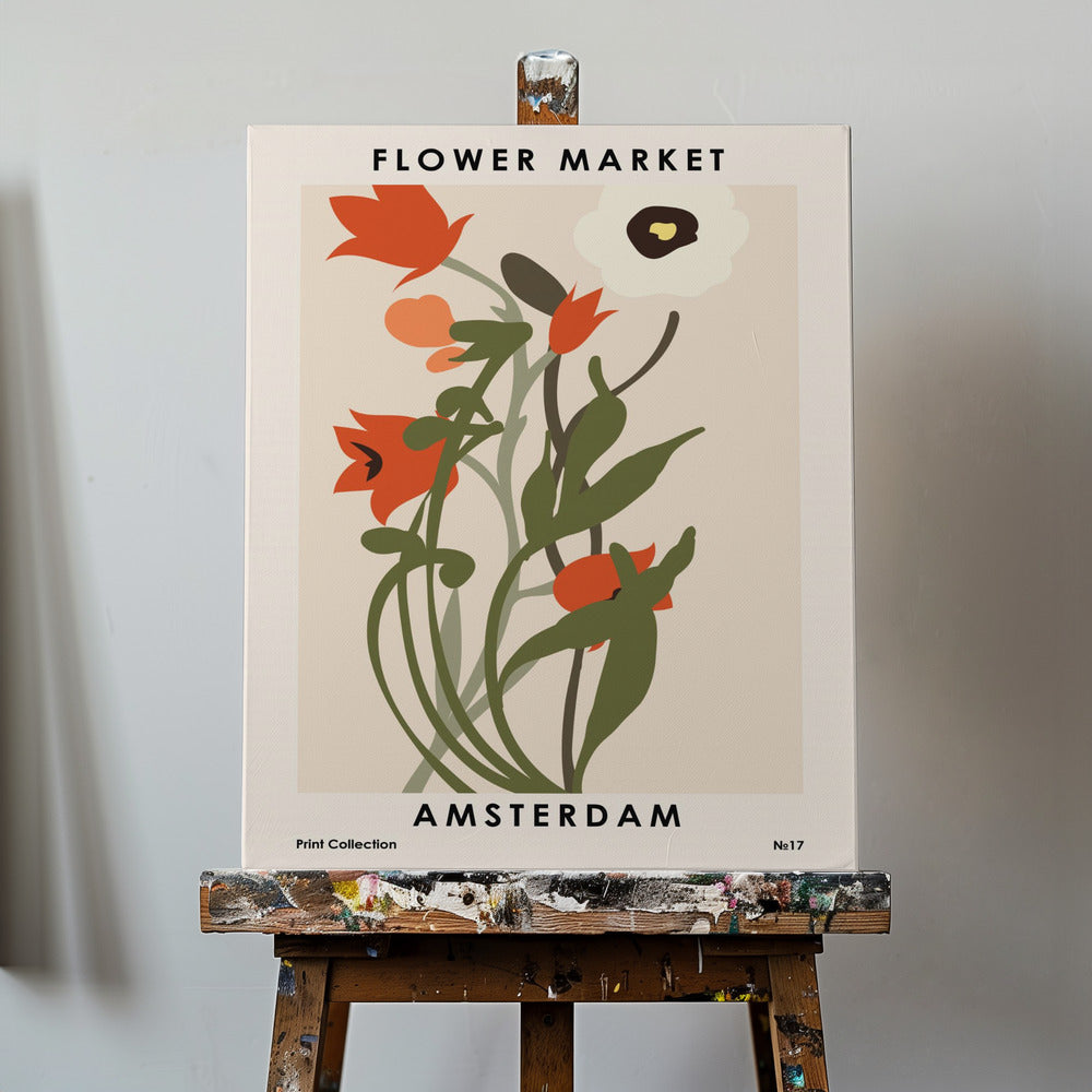 Kukkamarkkinat Amsterdamissa | Canvastaulut