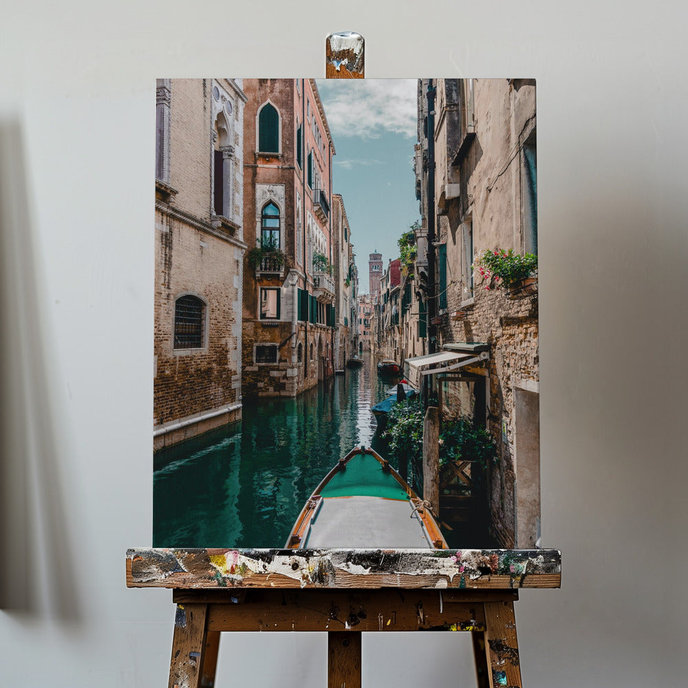 Barca sul fiume | Stampe su Tela