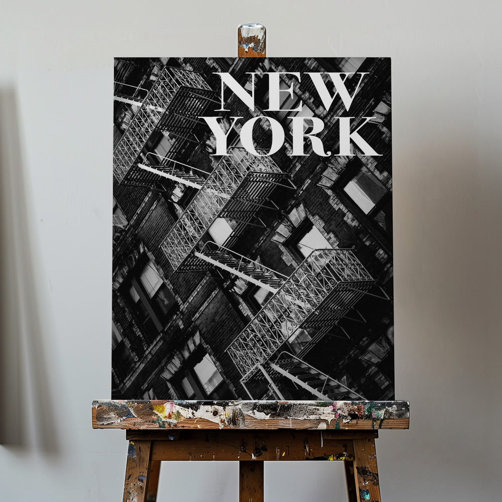 Schody ewakuacyjne w Nowym Jorku | Wydruki na łótnie