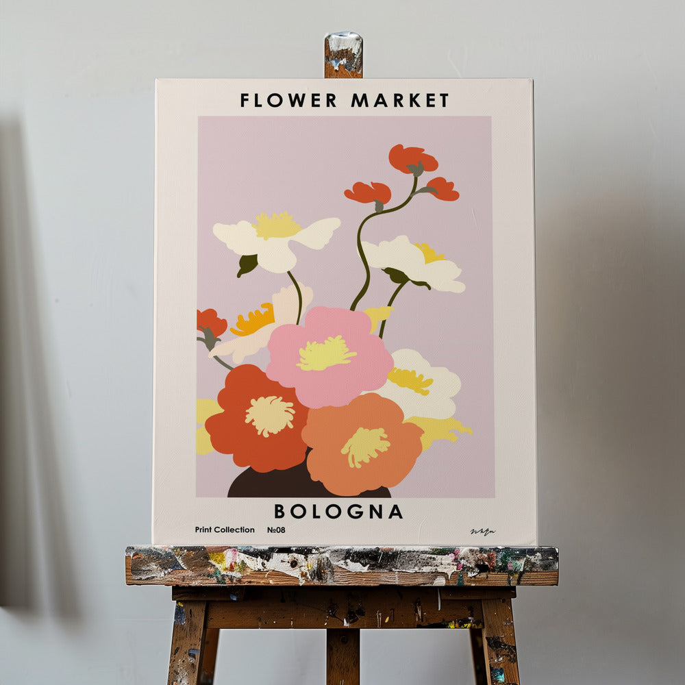 Blumenmarkt. Bologna | Leinwand-Bilder