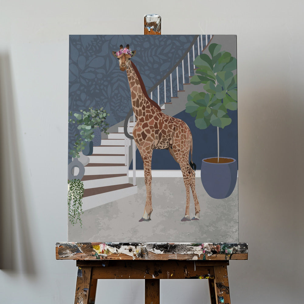 Kirahvi portaiden luona | Canvastaulut