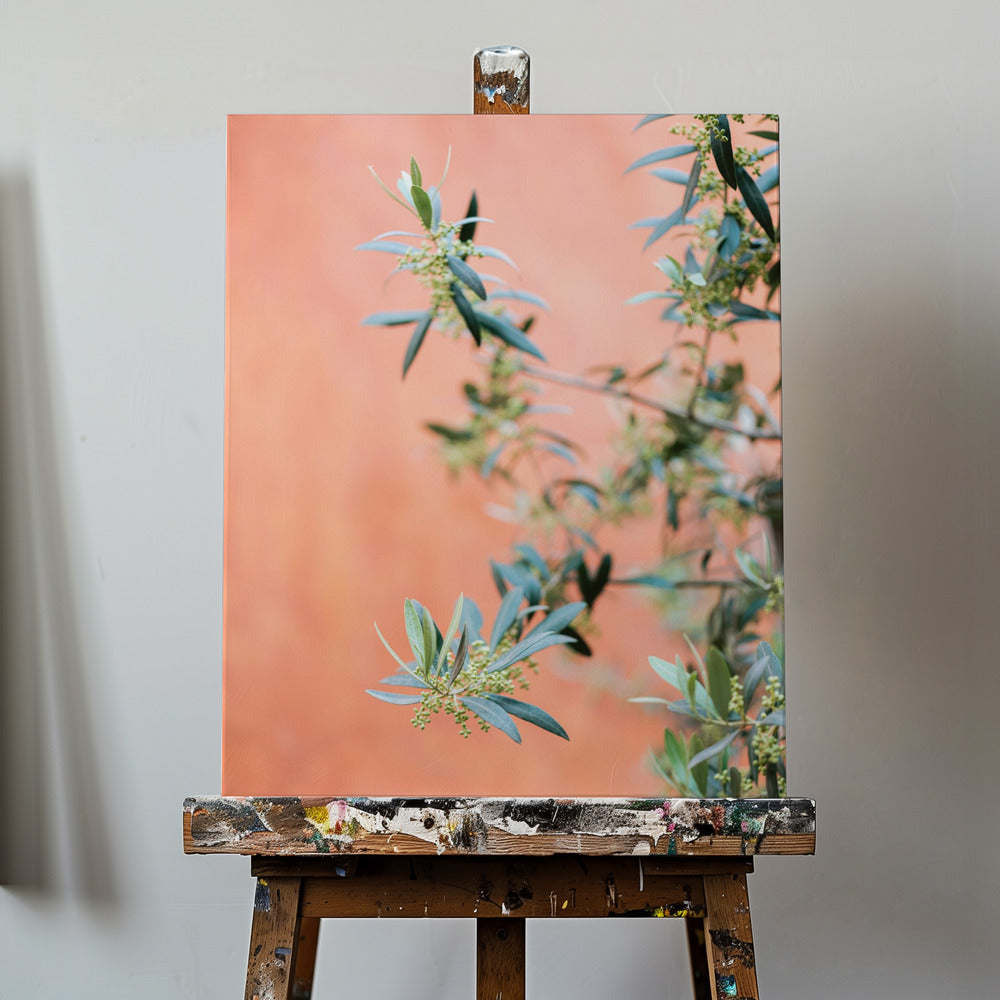 Grün und Koralle | Leinwand