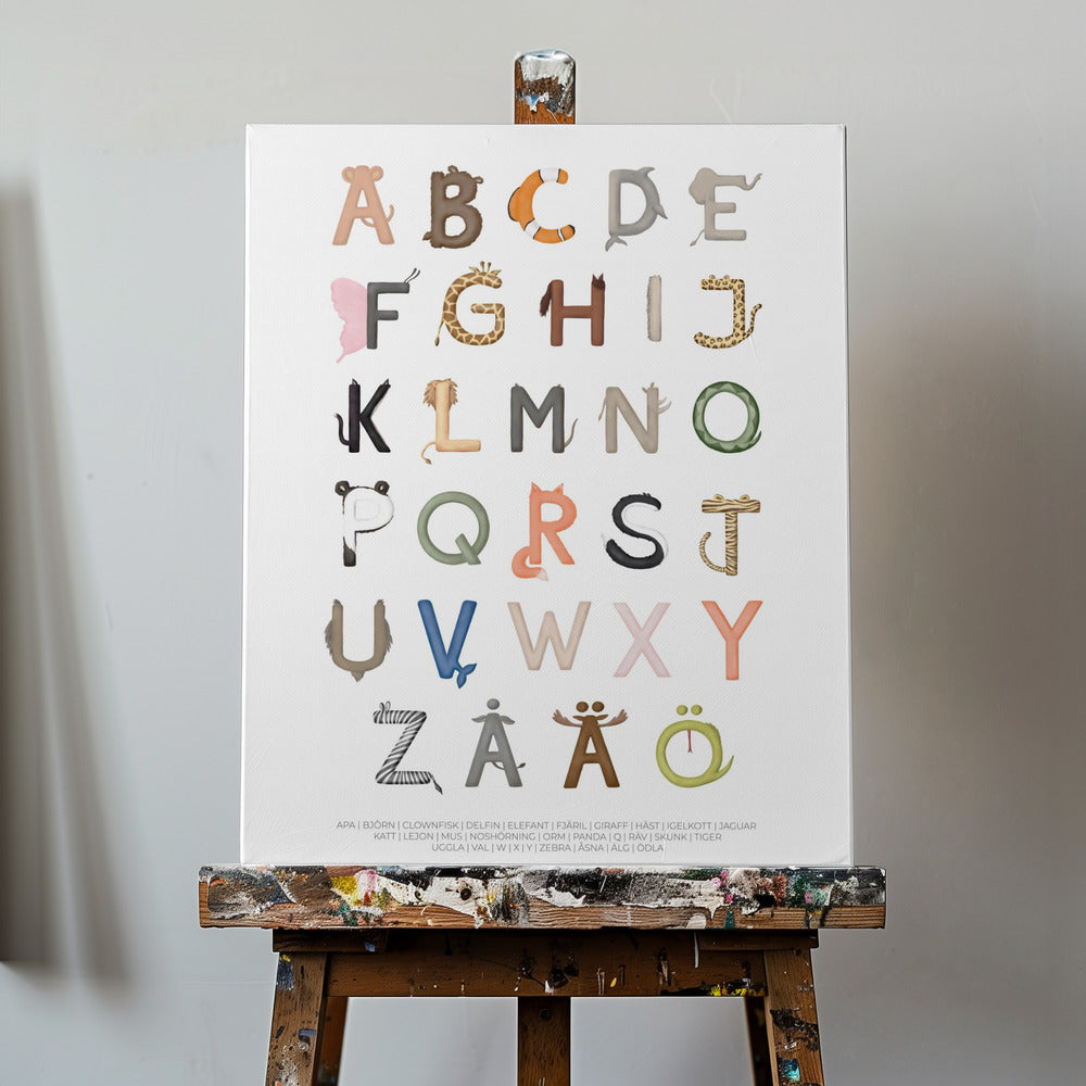 Eläinkirjaimet | Canvastaulut