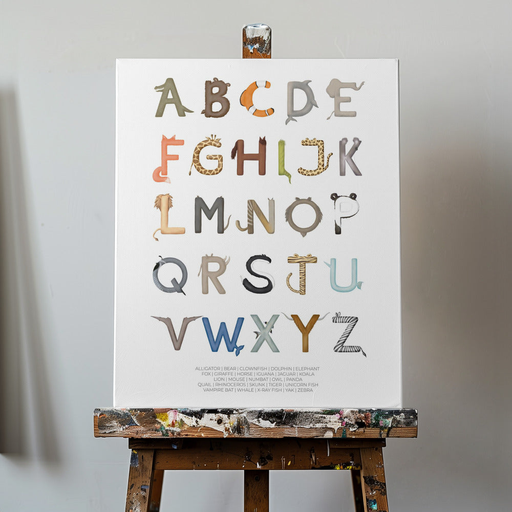 Eläinkirjaimet ABC | Canvastaulut