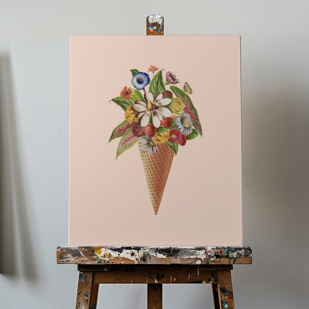 Botanical pink ice cream | Canvas