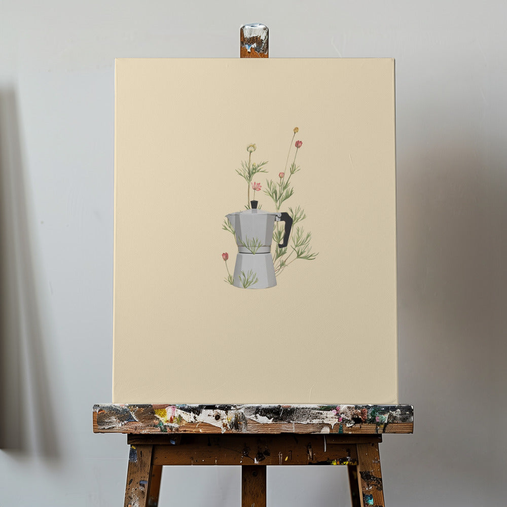 Moka floral express | Impresiones en Lienzo