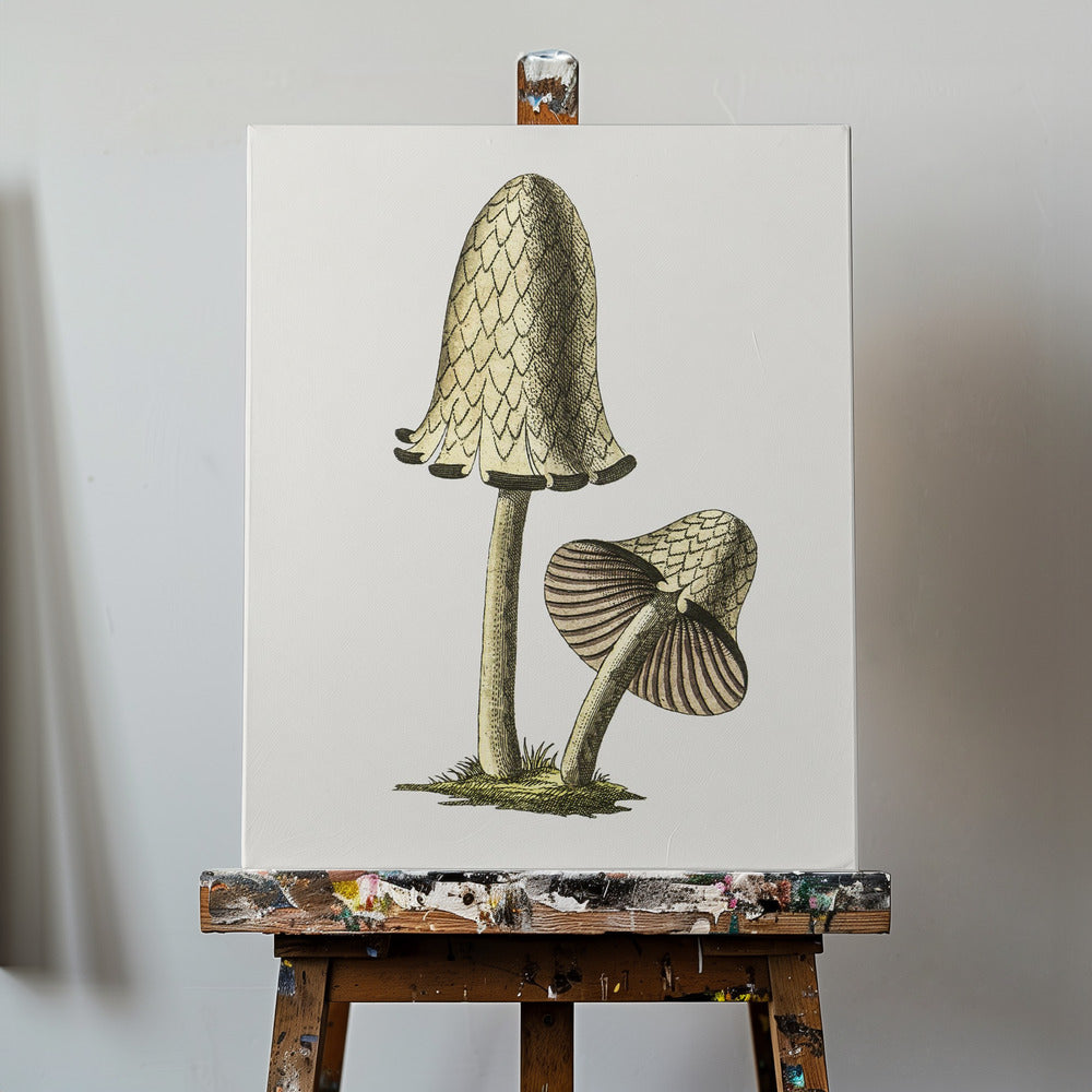 Vintage Inky Cap Edible Mushroom | Canvas