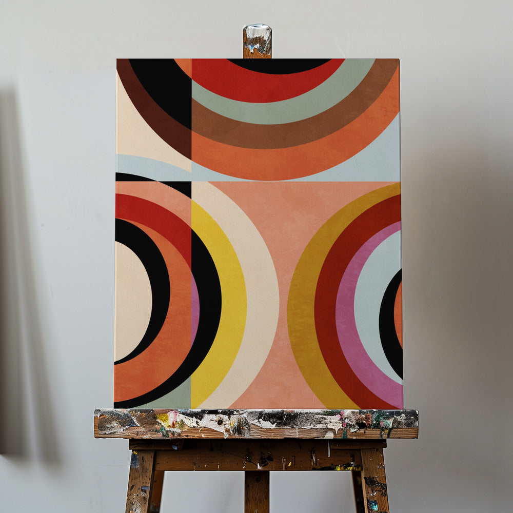 Colores cálidos Bauhaus Geometría3 | Impresiones en Lienzo