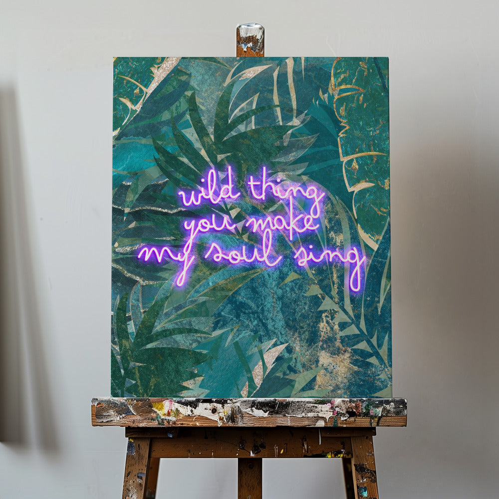 Tipografia Neon Jungle | Stampe su Tela