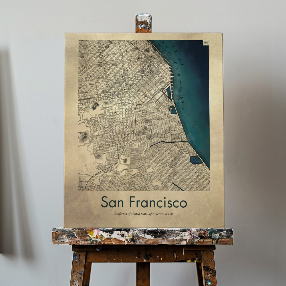 San Francisco retro map | Canvas