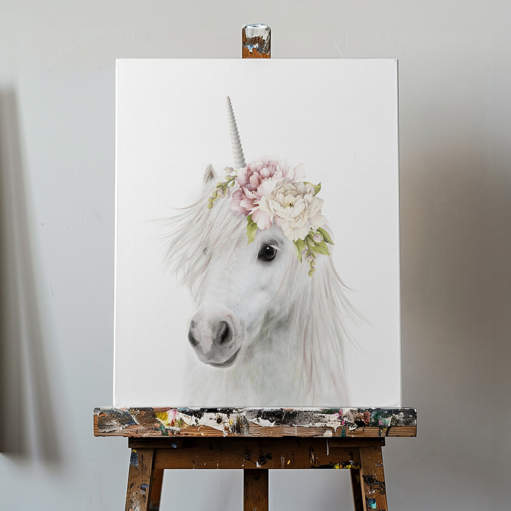 Blumen-Einhorn | Leinwand-Bilder