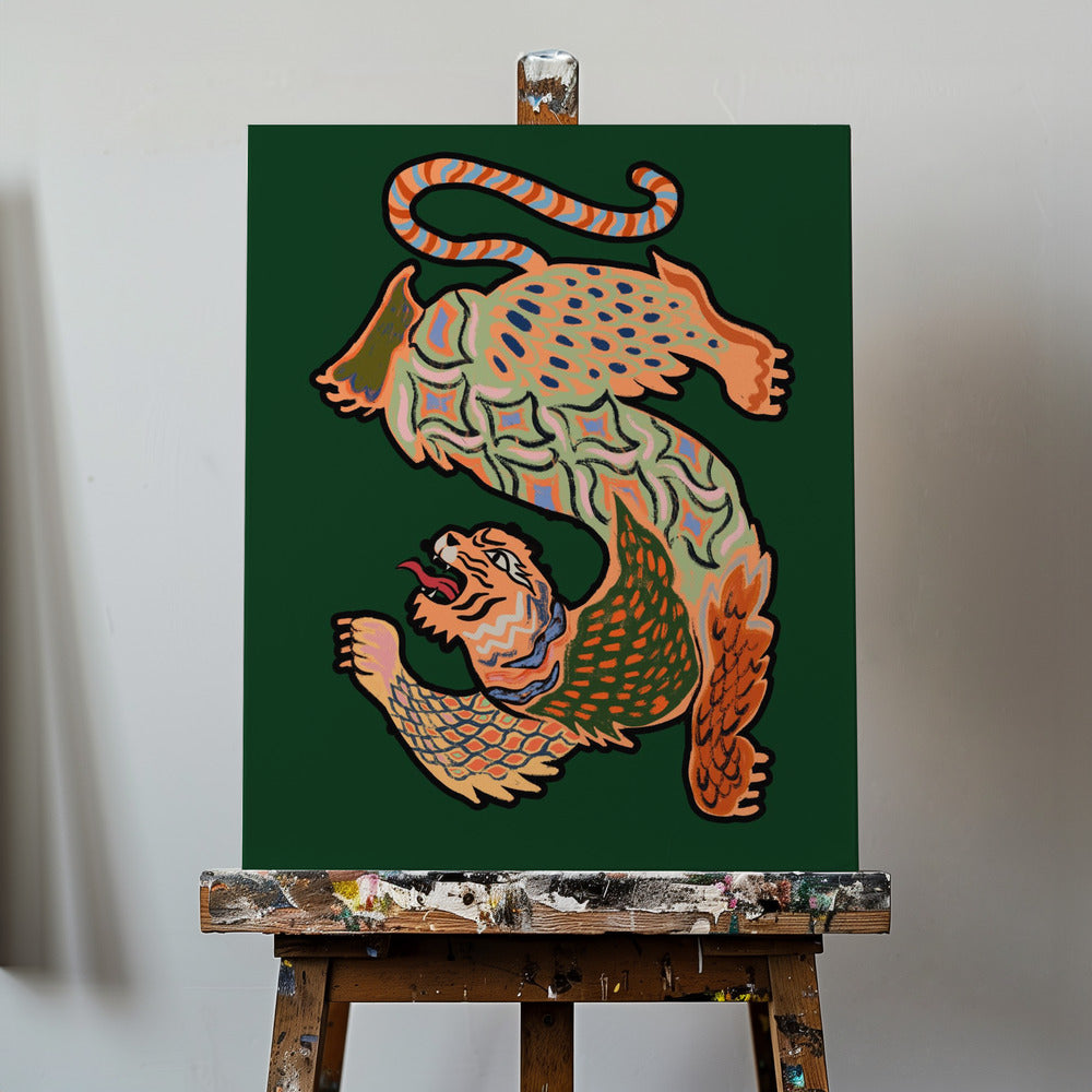 Tigre asiatique vert | Tableaux sur Toile
