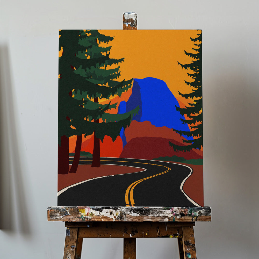 Clacier Road z Half Dome | Wydruki na łótnie